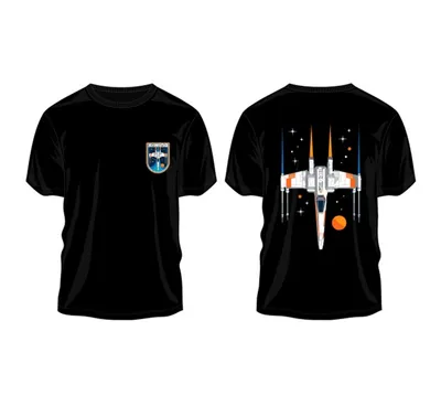 Star Wars X-Wing on Back Black Tee Size