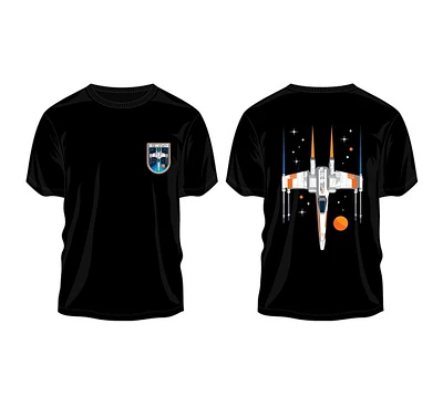 Star Wars X-Wing sur le dos Noir Tee Taille