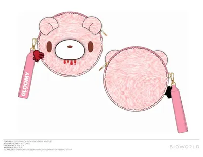 Gloomy Bear Faux Fur Coin Purse 