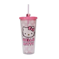 Gobelet rose Hello Kitty avec paille 