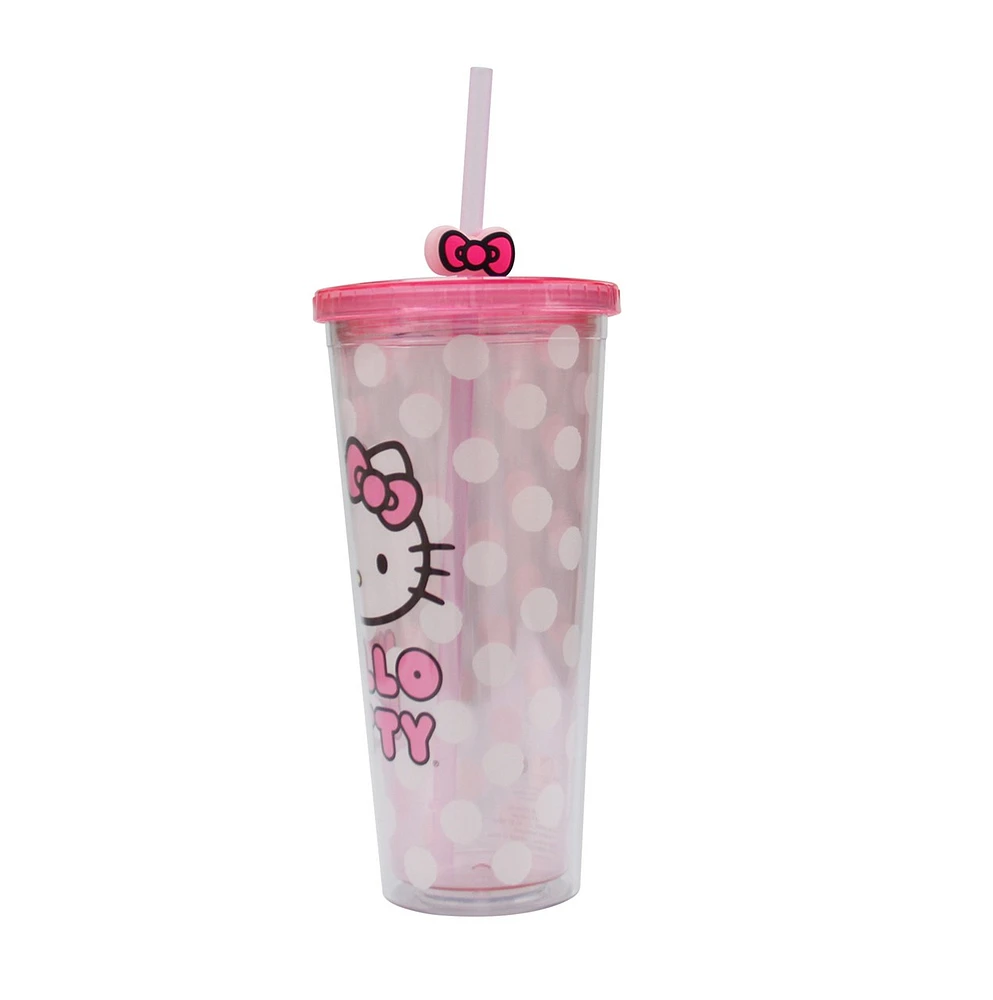 Gobelet rose Hello Kitty avec paille 