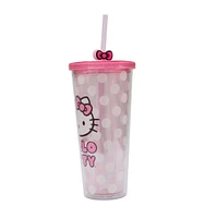 Gobelet rose Hello Kitty avec paille 