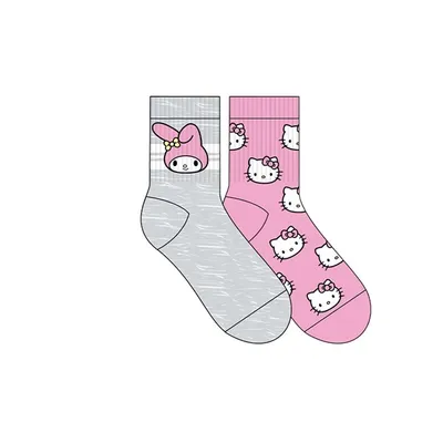 Hello Kitty & My Melody 2 Pack Socks 