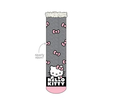 Hello Kitty Fuzzy Grey Socks 
