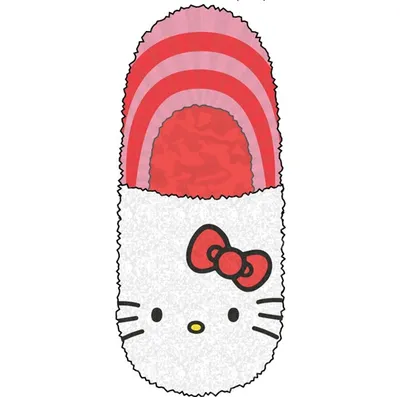 Hello Kitty Ladies Fuzzy Slippers 