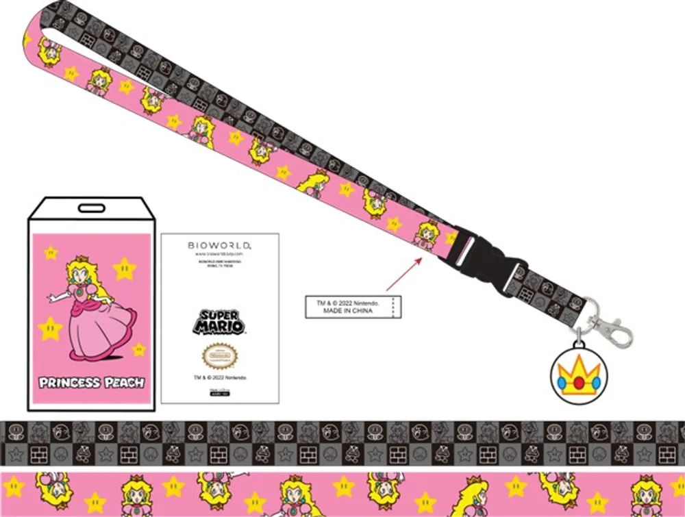 Princess Peach Lanyard with Charm 