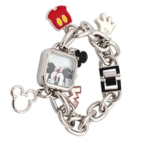 Montre bracelet Mickey en argent avec breloques 
