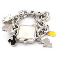 Montre bracelet Mickey en argent avec breloques 
