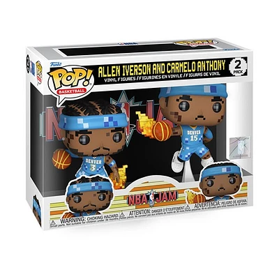 POP! NBA JAM Allen Iverson and Carmelo Anthony 2-Pack 8-Bit Vinyl Figures 