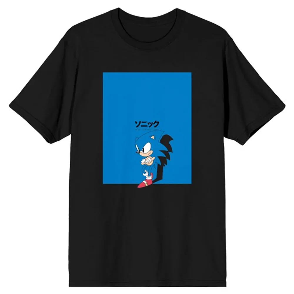 Sonic Blue Panel Black T-Shirt