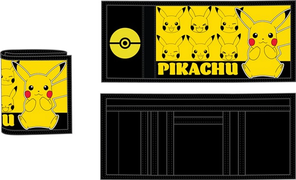 Portefeuille Pikachu Noire et Jaune Enfant 