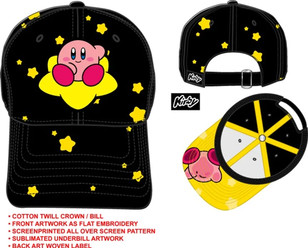 Kirby on Star Black Cap 