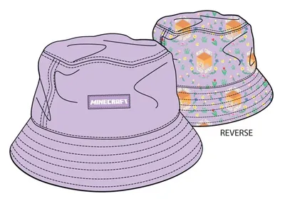 Minecraft Reversable Lilac Bucket Hat 