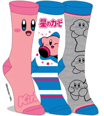 Kirby Ladies Crew Socks 3 pack 