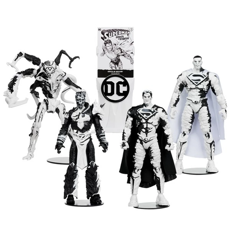 DC Direct Page Punchers Ghost of Zod 7in Action Figure 4-Pack With 4 Superman Comics Sketch Edition  