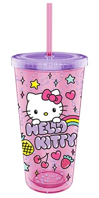 Gobelet Hello Kitty arc-en-ciel et étoiles 