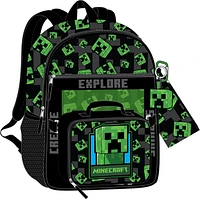 Minecraft Creeper Kids Backpack 5pc 