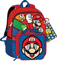 Super Mario Kids Backpack Set 5pc 