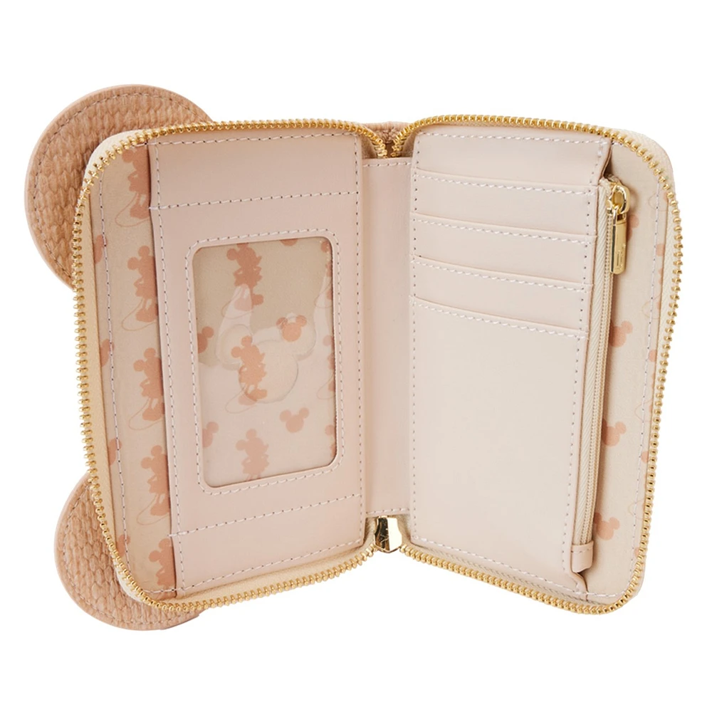 Mickey Mouse Woven Texture Zip Around Wallet 