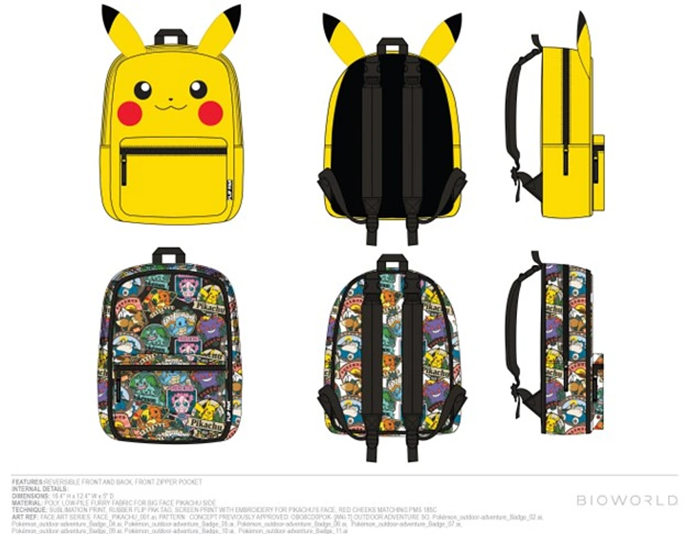 Pikachu Reversible Backpack 