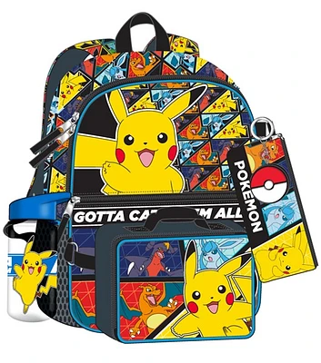 Pikachu Kids Backpack 5 Pc 