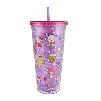 Gobelet à paillettes rose Hello Kitty & Friends 