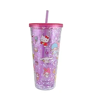 Gobelet à paillettes rose Hello Kitty & Friends 