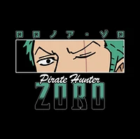 T-shirt noir One Piece Zoro Eyes (petit) 