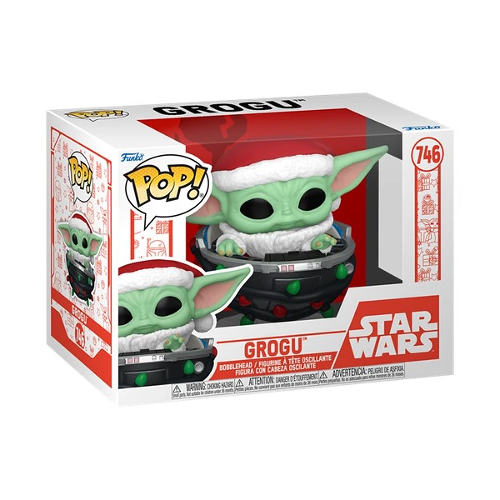 POP! Star Wars Grogu with Santa Hat in Pram 