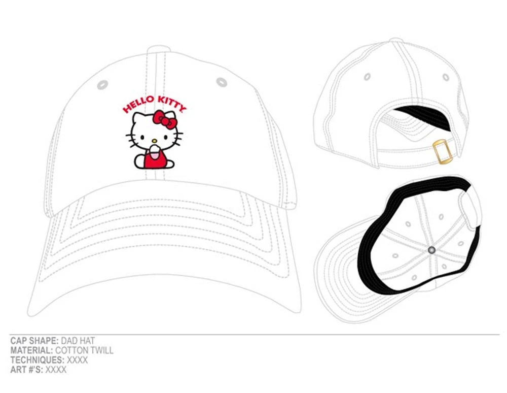 Hello Kitty White Dad Hat 