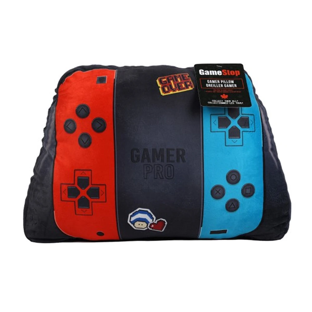 Oreiller Gamer Pro bleu et rouge 