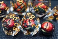Biogenik Dragon Eye 7-Piece RPG Dice Set with Liquid Core 