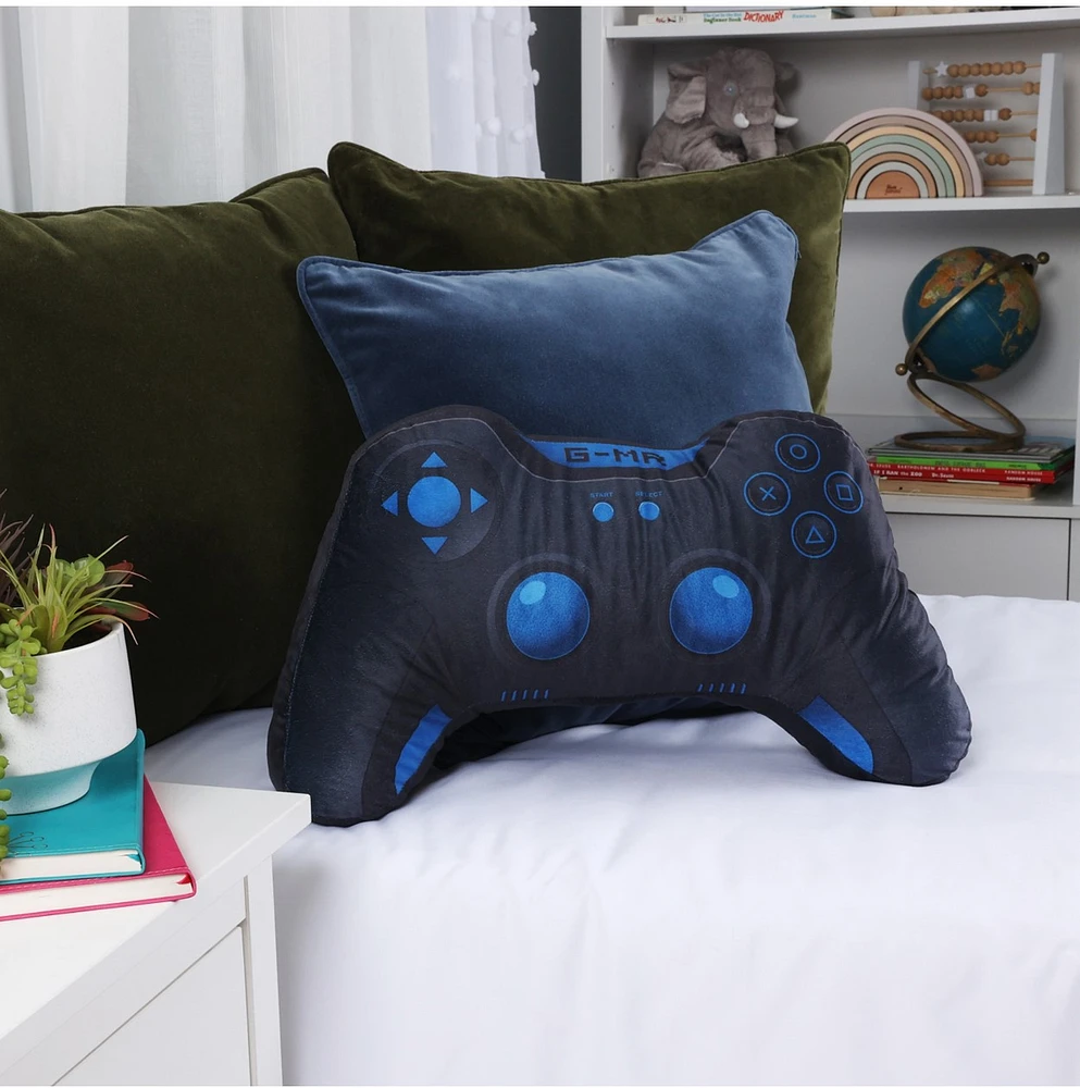 Oreiller de contrôleur bleu et noir Gamer 