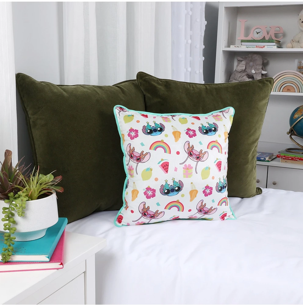 Stitch & Angel Tropical Holiday Pillow 