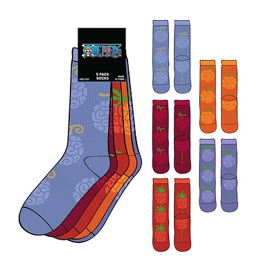 Lot de 5 chaussettes One Piece Fruits du Démon 