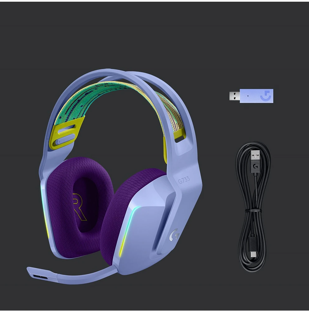 Logitech G733 Lightspeed Wireless Gaming Headset - Lilac 