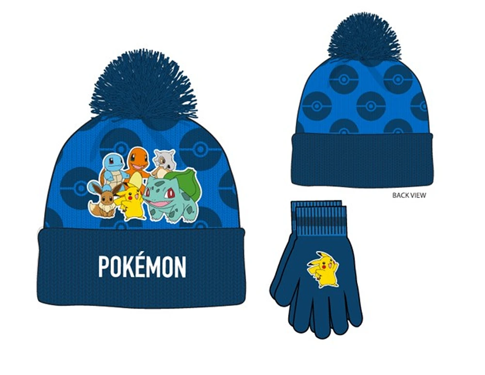 Pokémon Starter Kids Beanie & Glove Set 