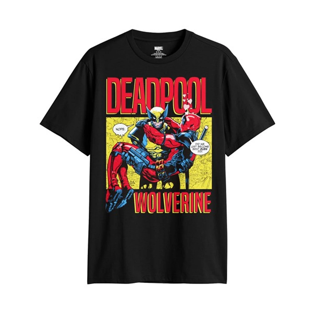 Deadpool x Wolverine : T-shirt noir Best Buds