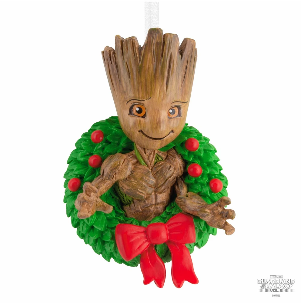 Hallmark Christmas Ornament (Marvel Guardians of the Galaxy Groot in Holiday Wreath) 