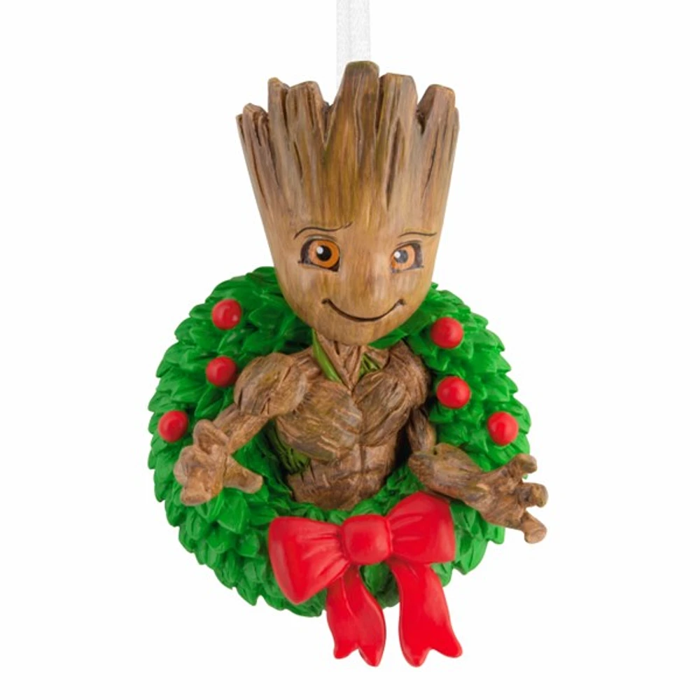 Hallmark Christmas Ornament (Marvel Guardians of the Galaxy Groot in Holiday Wreath) 