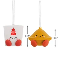 Hallmark Christmas Ornaments (Better Together Takeout Box & Fortune Cookie Magnetic), Set of 2 