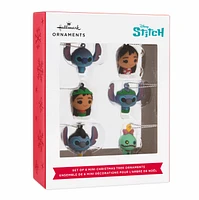 Hallmark Mini Christmas Ornaments (Disney Lilo & Stitch Shatterproof), Set of 6 