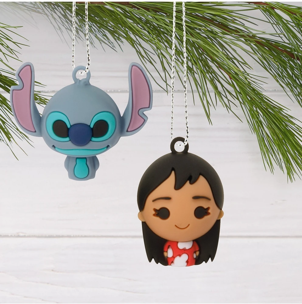Hallmark Mini Christmas Ornaments (Disney Lilo & Stitch Shatterproof), Set of 6 