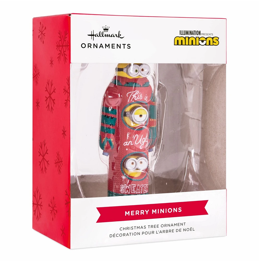 Hallmark Christmas Ornament (Minions Bob, Kevin and Stuart the Minions in Ugly Christmas Sweater) 