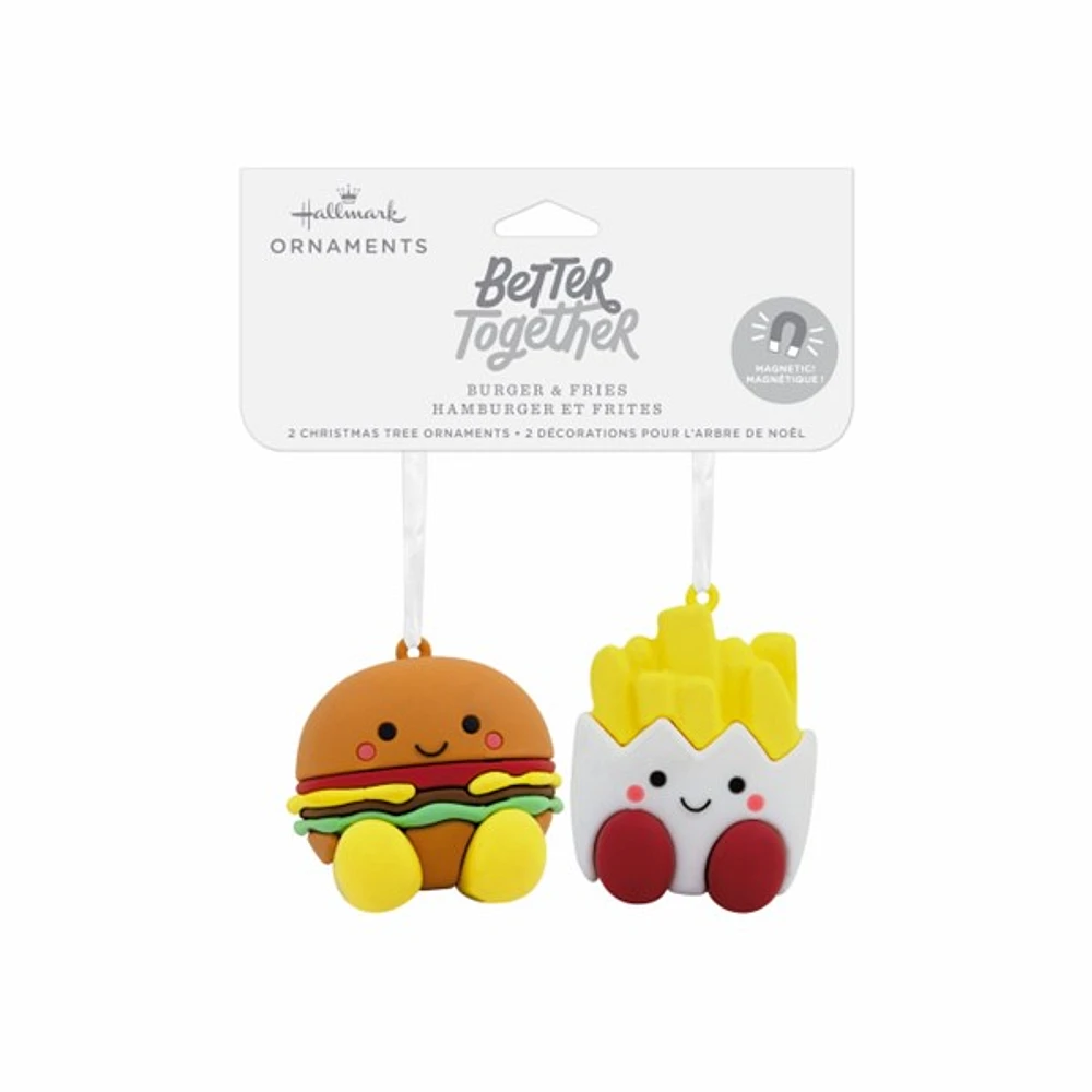 Hallmark Christmas Ornaments (Better Together Burger and Fries Magnetic), Set of 2 