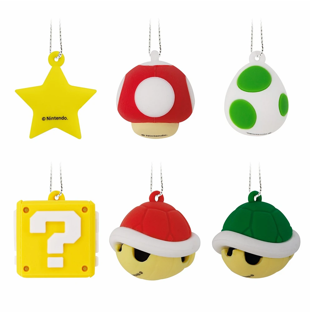 Hallmark Mini Christmas Ornaments (Nintendo Super Mario Shatterproof), Set of 6 