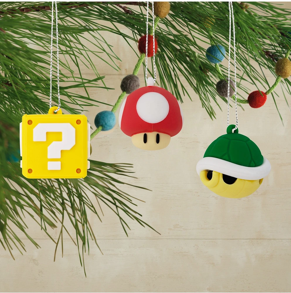 Hallmark Mini Christmas Ornaments (Nintendo Super Mario Shatterproof), Set of 6 