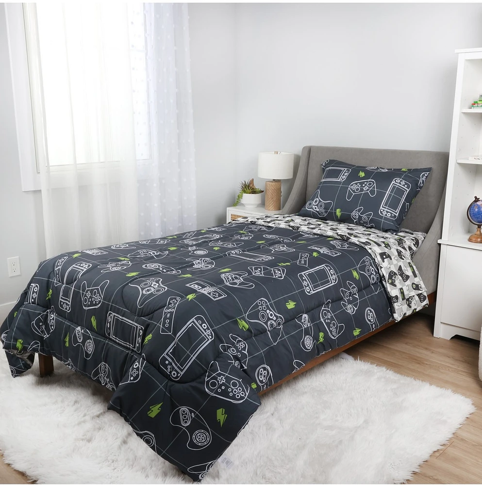 Ensemble de literie simple Gamer, 4 pièces 