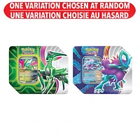 Pokémon Trading Card Game: Paradox Clash Tin Iron Leaves EX or Walking Wake EX (Français) – Une variation choisie au hasard