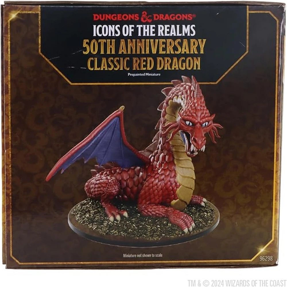 Dungeons & Dragons Icons of the Realms: Classic Red Dragon Boxed Miniature (50th Anniversary) 
